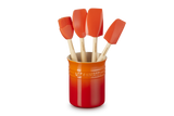 Le Creuset 1 Classic Crock With 4 Jewel Spatulas Flame