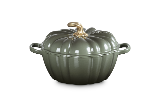 Le Creuset Cast Iron Signature Pumpkin Casserole 24cm In Thyme