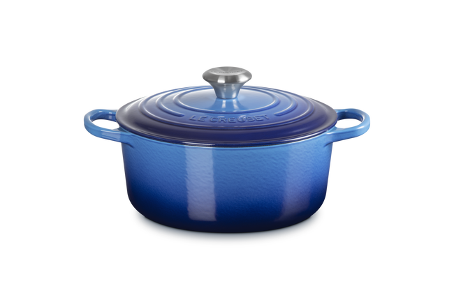 Le Creuset Signature Round Cocotte In Azure Blue