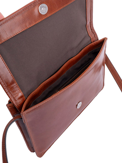 Polo Womens Newport Flapover Sling Bag In Brown