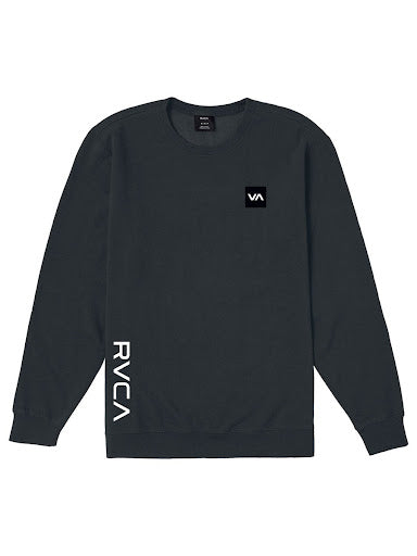 RVCA Mens 2x Crew Neck Fleece Sweatshirt In Black