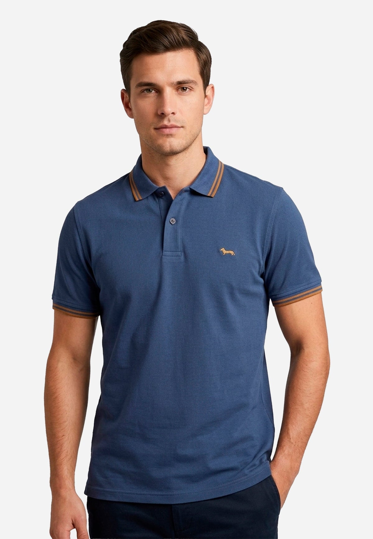 Harmont & Blaine Mens Golfer In Denim Blue