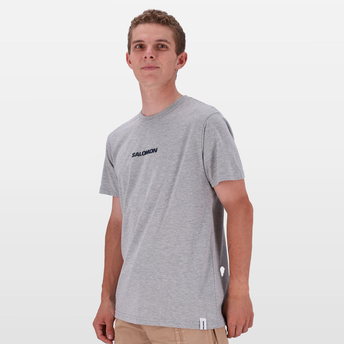 Salomon Mens Logo Short Sleeves T-Shirt In Grey/Melange