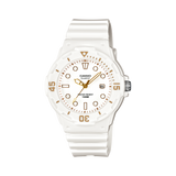 Casio Rubber Ladies Watch In White & Gold