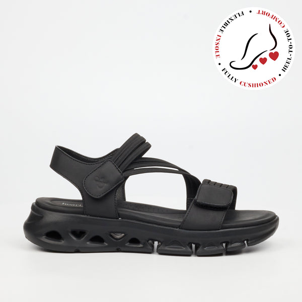Heart & Sole Ladies Lune 1 Sandals In Black