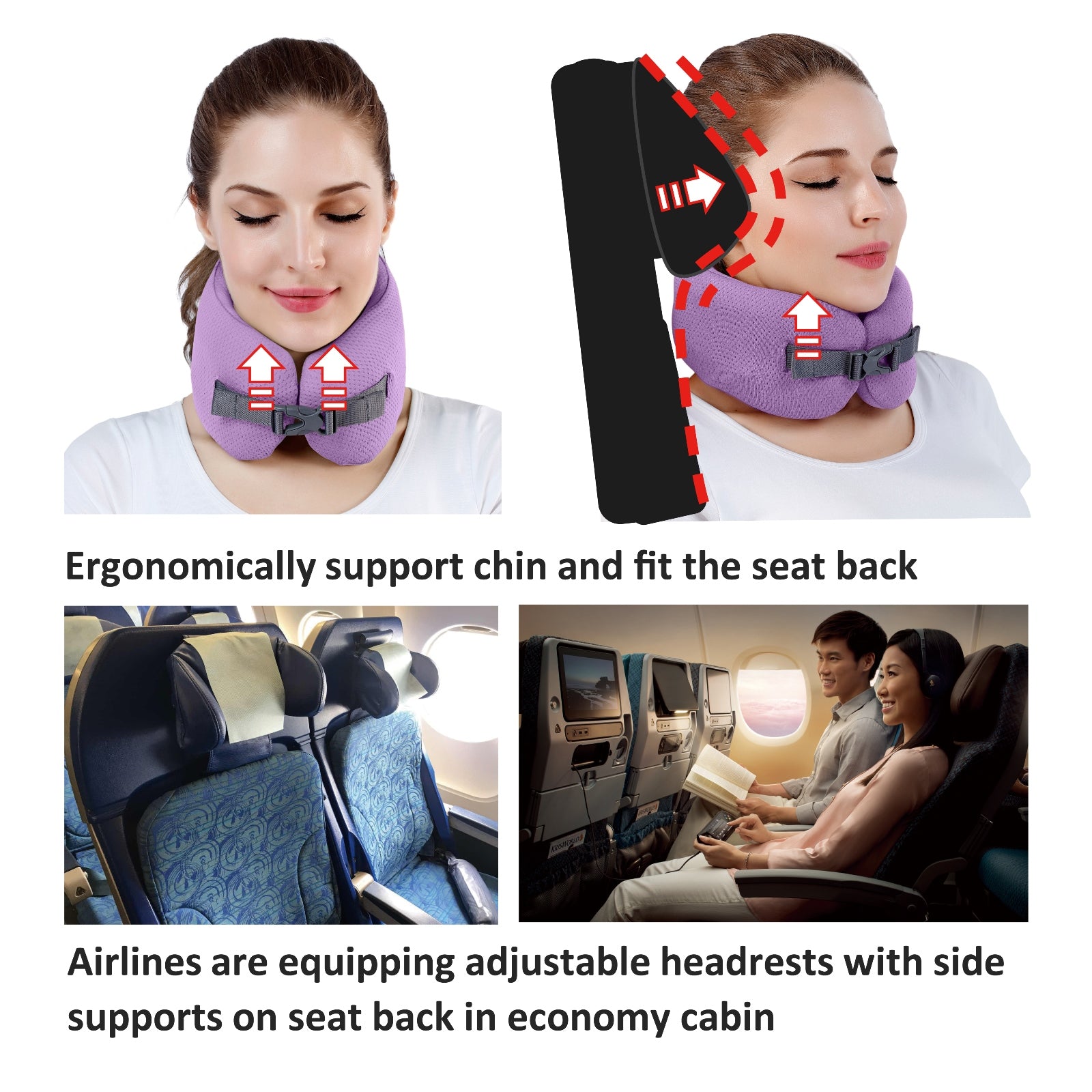 Easynap Travel Neck Pillow With Pouch In Lavender