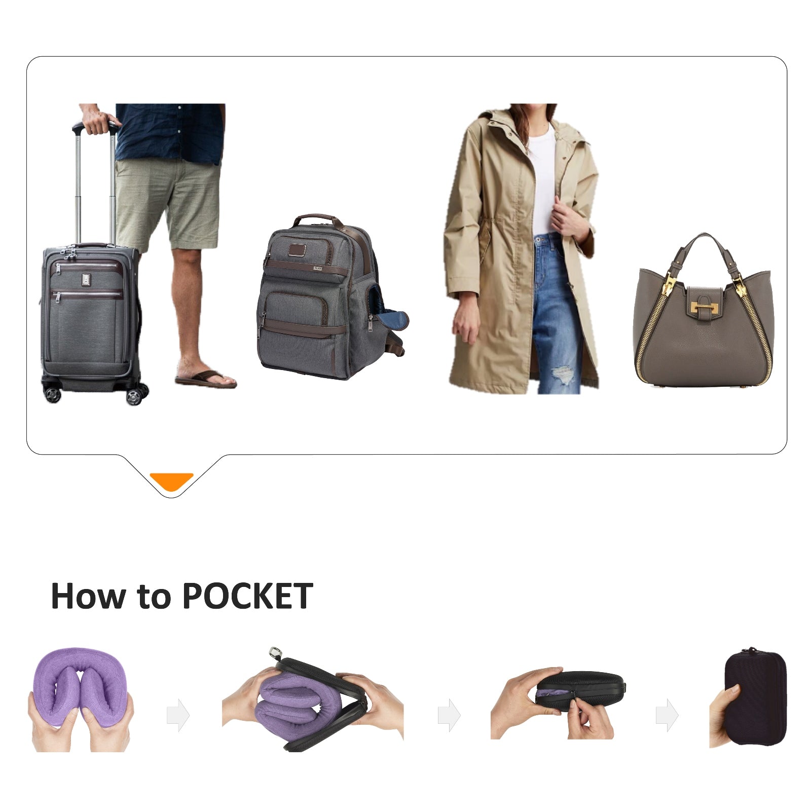 Easynap Travel Neck Pillow With Pouch In Lavender