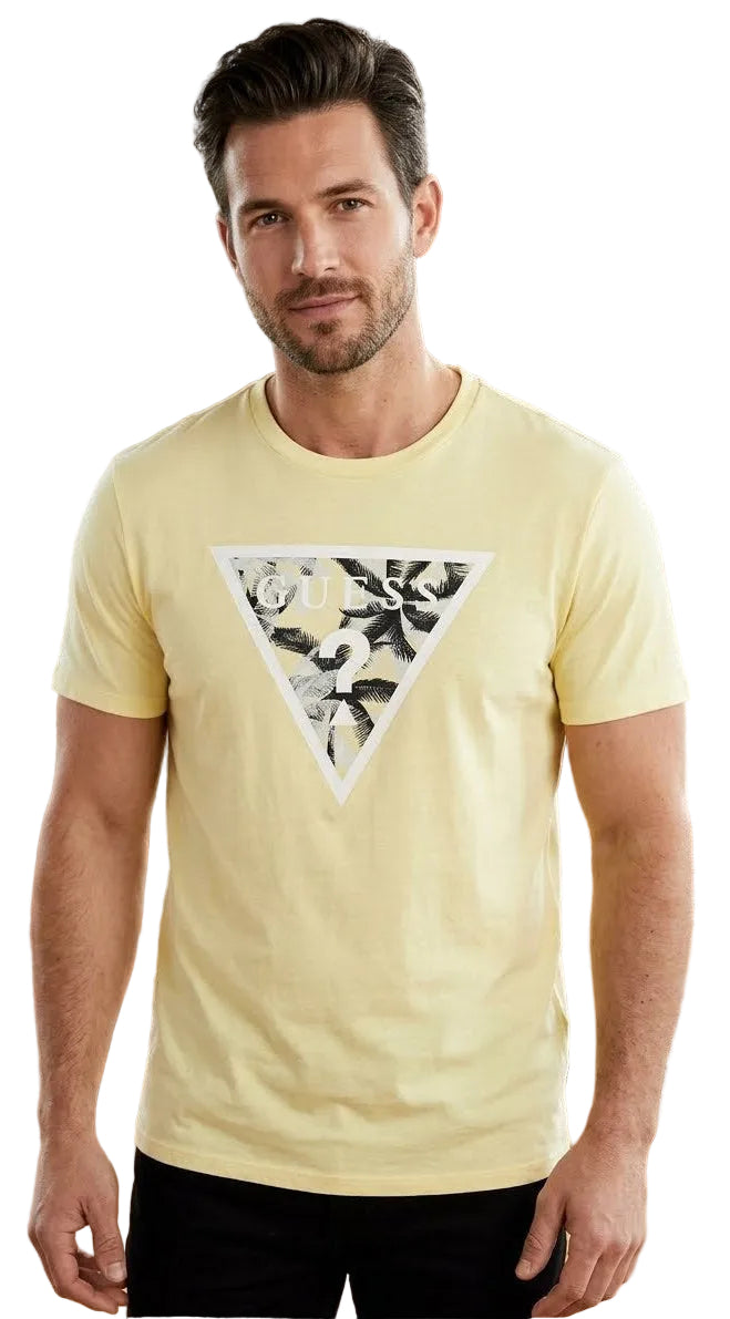 Guess Mens Sky T-Shirt In Light Yellow