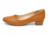 La Her Ladies Comfort Small Heels In Camel