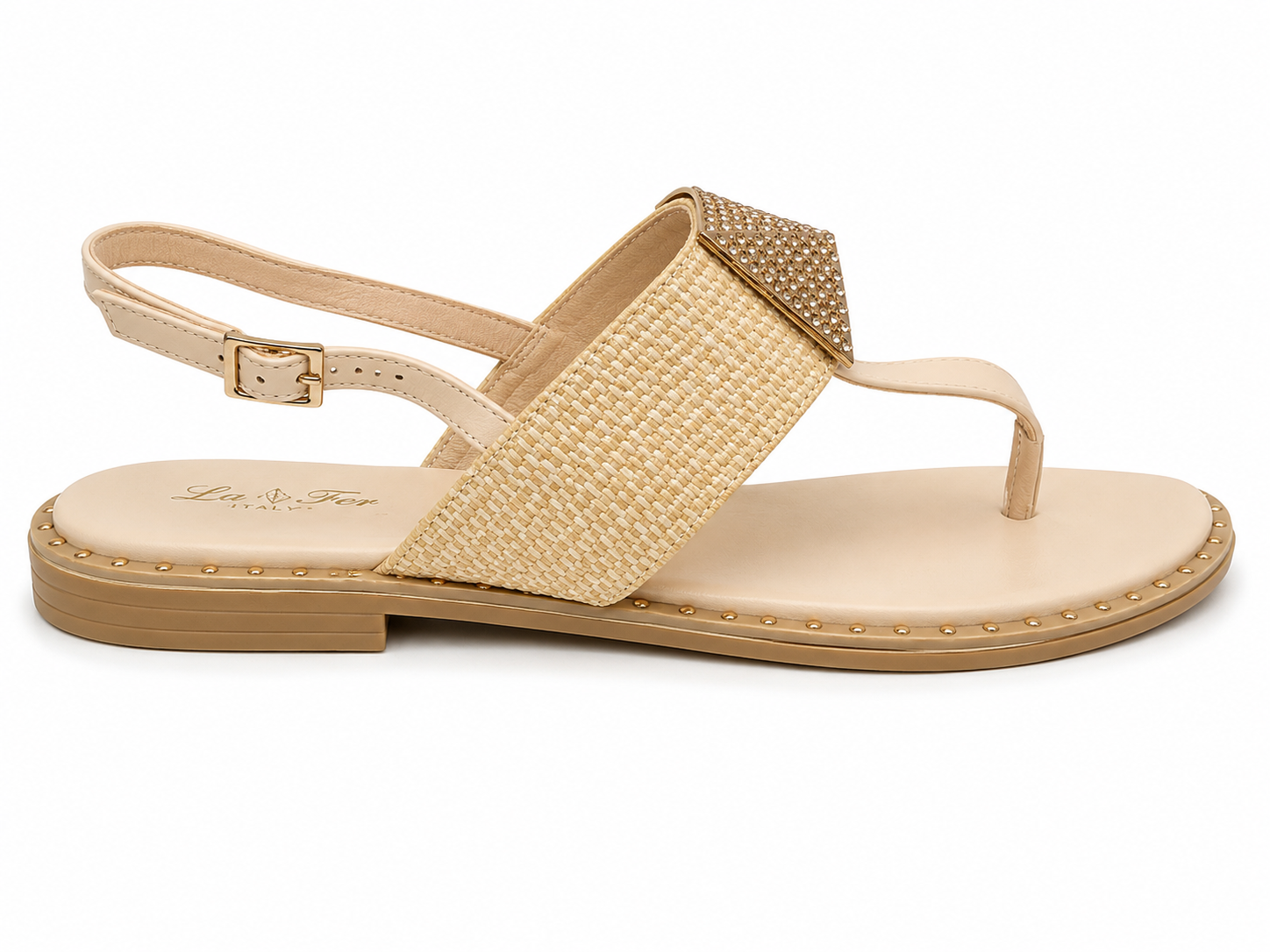 La Her Ladies JY12 Fashion Sandals In Beige