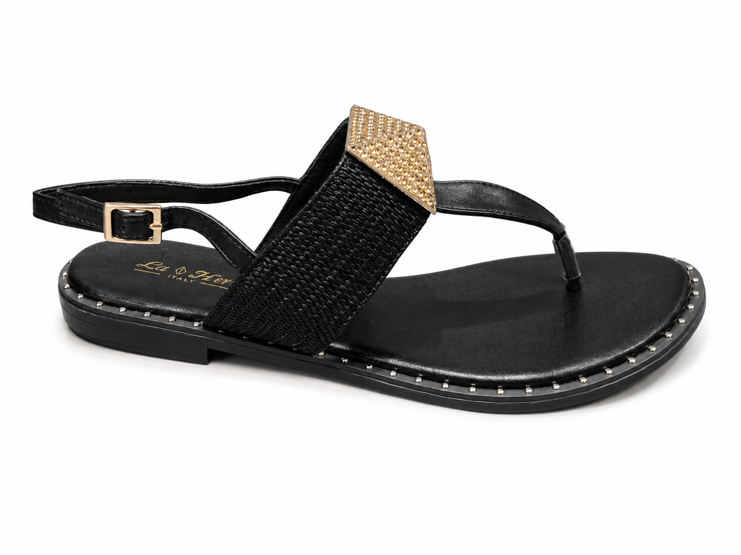 La Her Ladies JY12 Fashion Sandals In Black