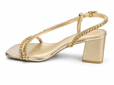 La Her Ladies QXG12 Evening Heels In Gold