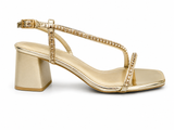 La Her Ladies QXG12 Evening Heels In Gold