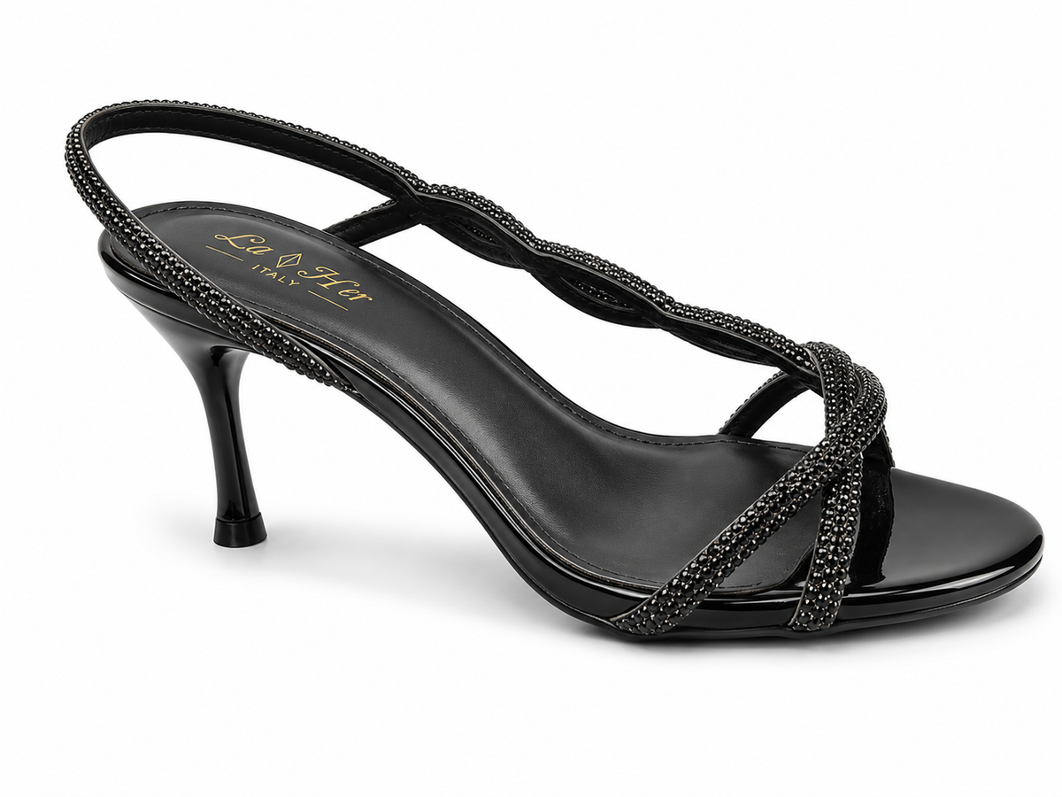La Her Ladies QXG6 Evening Heels In Black