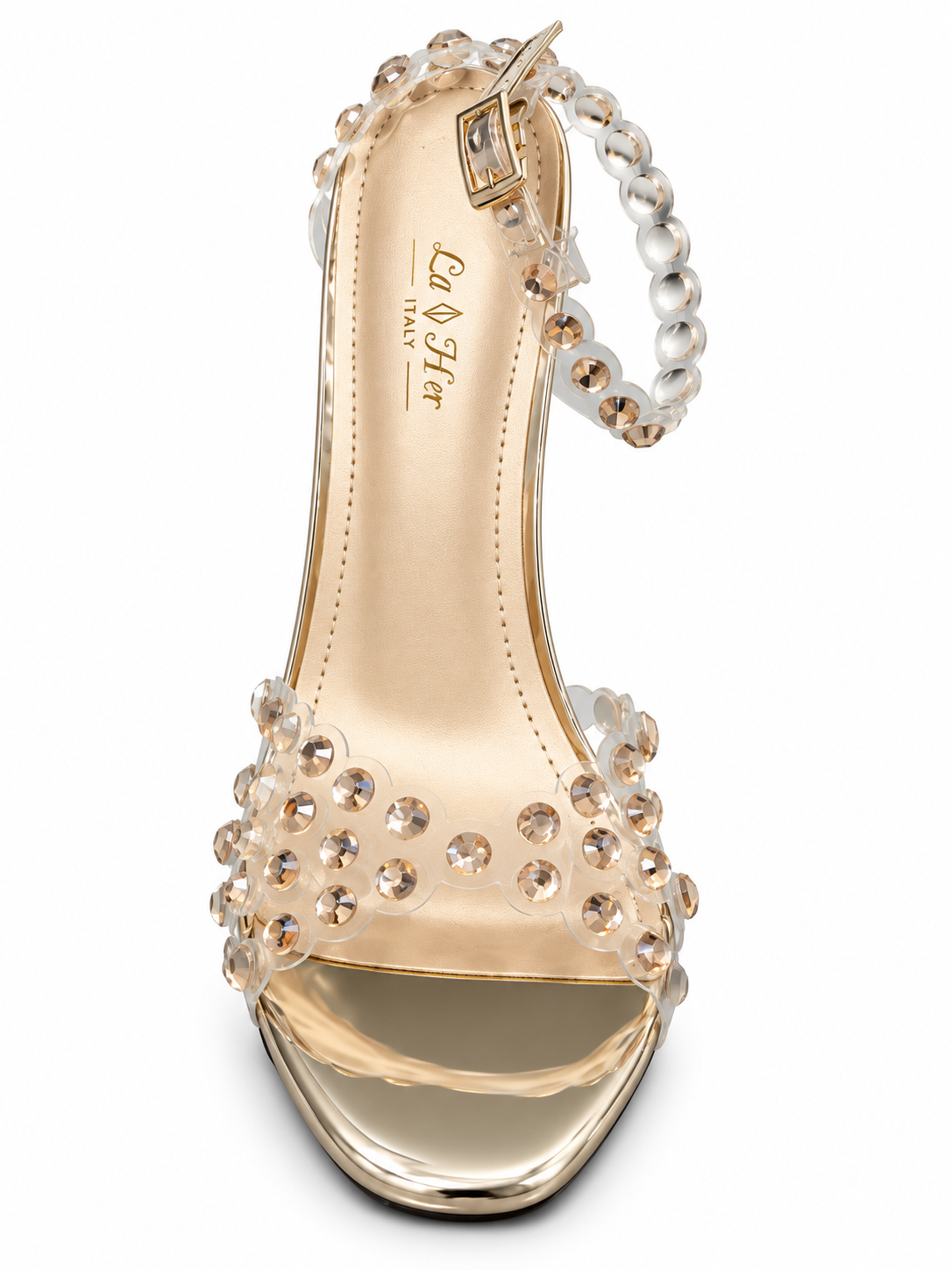 La Her Ladies QXG8 Evening Heels In Champagne