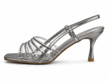 La Her Womens Evening Heels In Pewter