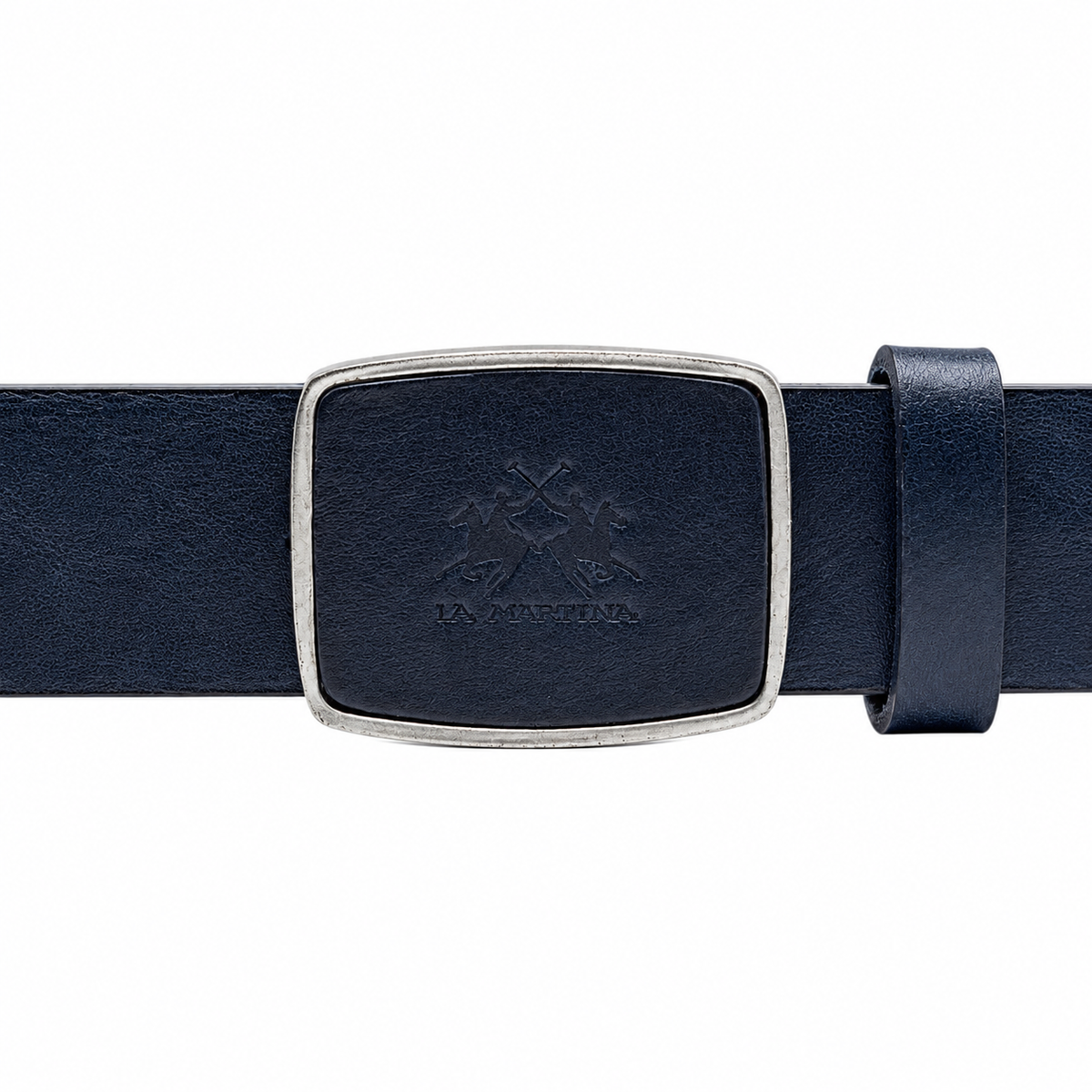 La Martina Mens Belt In Dark Blue