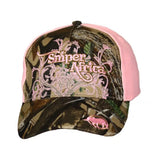 Sniper Womens 3D Swirl Peak Cap In Camouflage/Pink