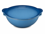Le Creuset Signature Round Serving Bowl With Lid In Azure Blue