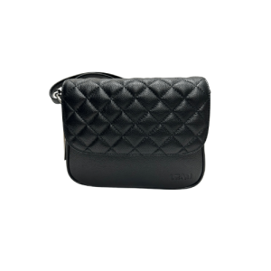 Lefel Quilted Flap Sling Bag In Black