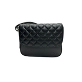 Lefel Quilted Flap Sling Bag In Black