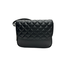Lefel Quilted Flap Sling Bag In Black