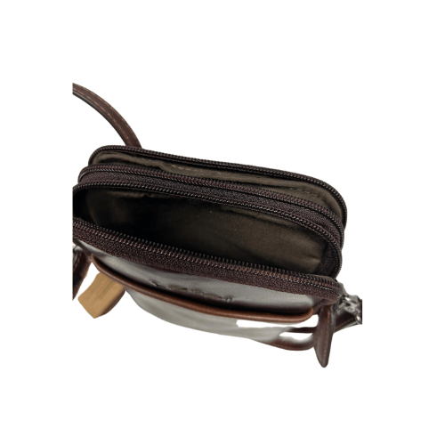 Lefel 177 Martina Multi Zip Midi Sling Bag Brown