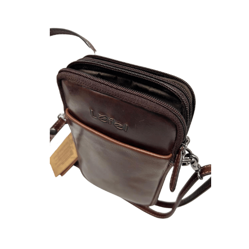 Lefel 177 Martina Multi Zip Midi Sling Bag Brown