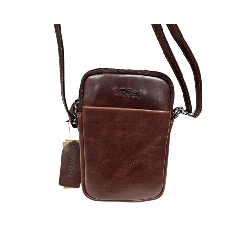 Lefel 177 Martina Multi Zip Midi Sling Bag Brown