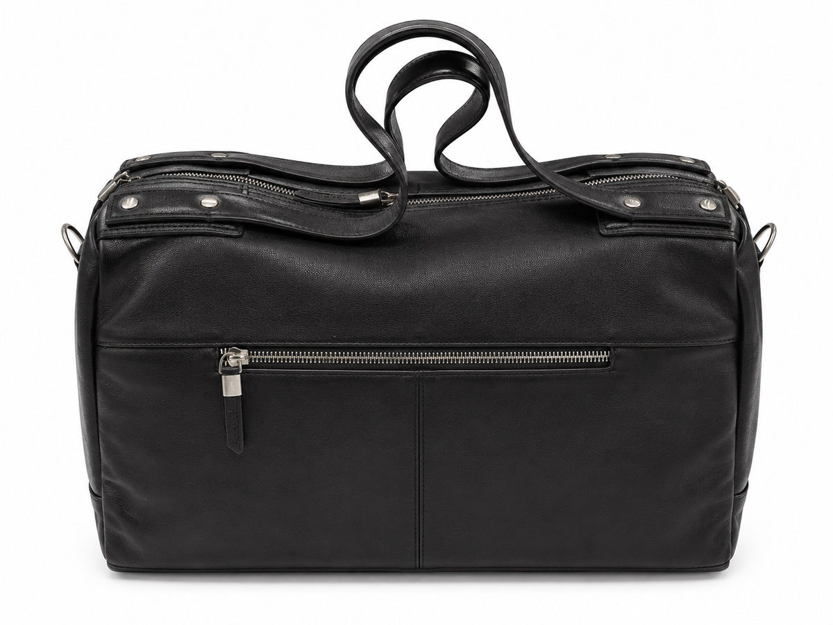 Lefel Leather Travel Duffel Bag In Black
