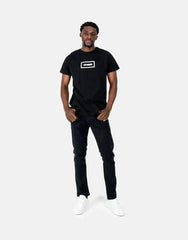Les Hommes Mens Block Print T-Shirt In Black