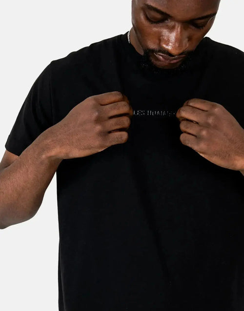 Les Hommes Mens Centre Print  T-Shirt In Black
