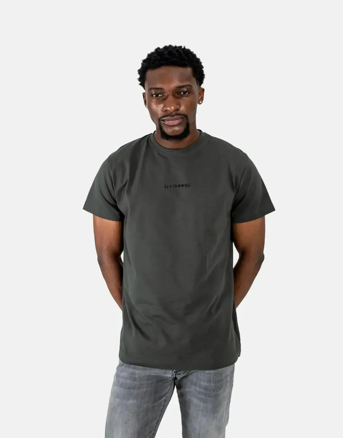 Les Hommes Mens Centre Print  T-Shirt In Green