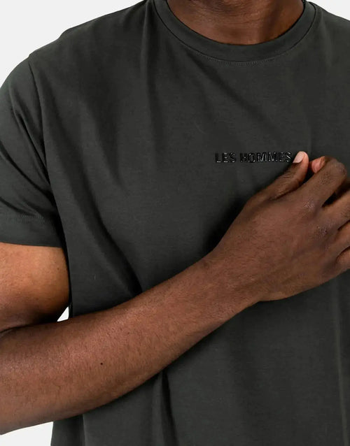 Les Hommes Mens Centre Print  T-Shirt In Green