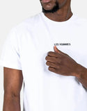 Les Hommes Mens Centre Print  T-Shirt In White