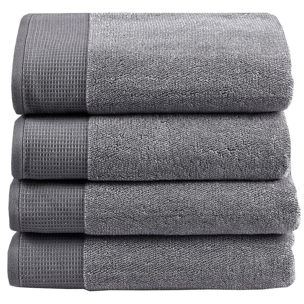 Linen House Plush Bath Sheet In Grey Marle