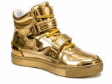 Louis Leeman High Top Sneaker With Valcro Straps Boots In Gold