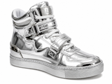 Louis Leeman High Top Sneaker With Valcro Straps Boots In Silver