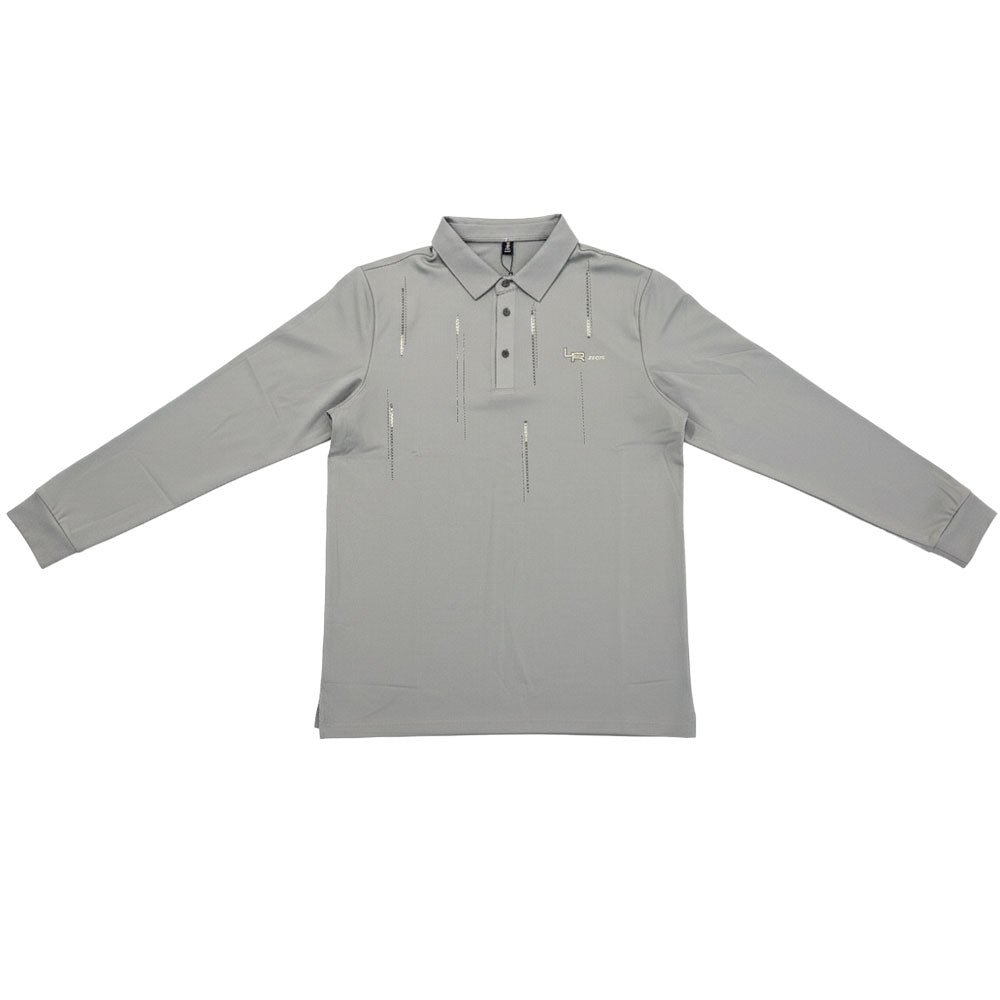 Loreti Mens Lune Long Sleeve Golfer In Grey