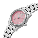 Micheal Kors Womens Lexington Stainless Steel Watch In Silver/Pink Dial