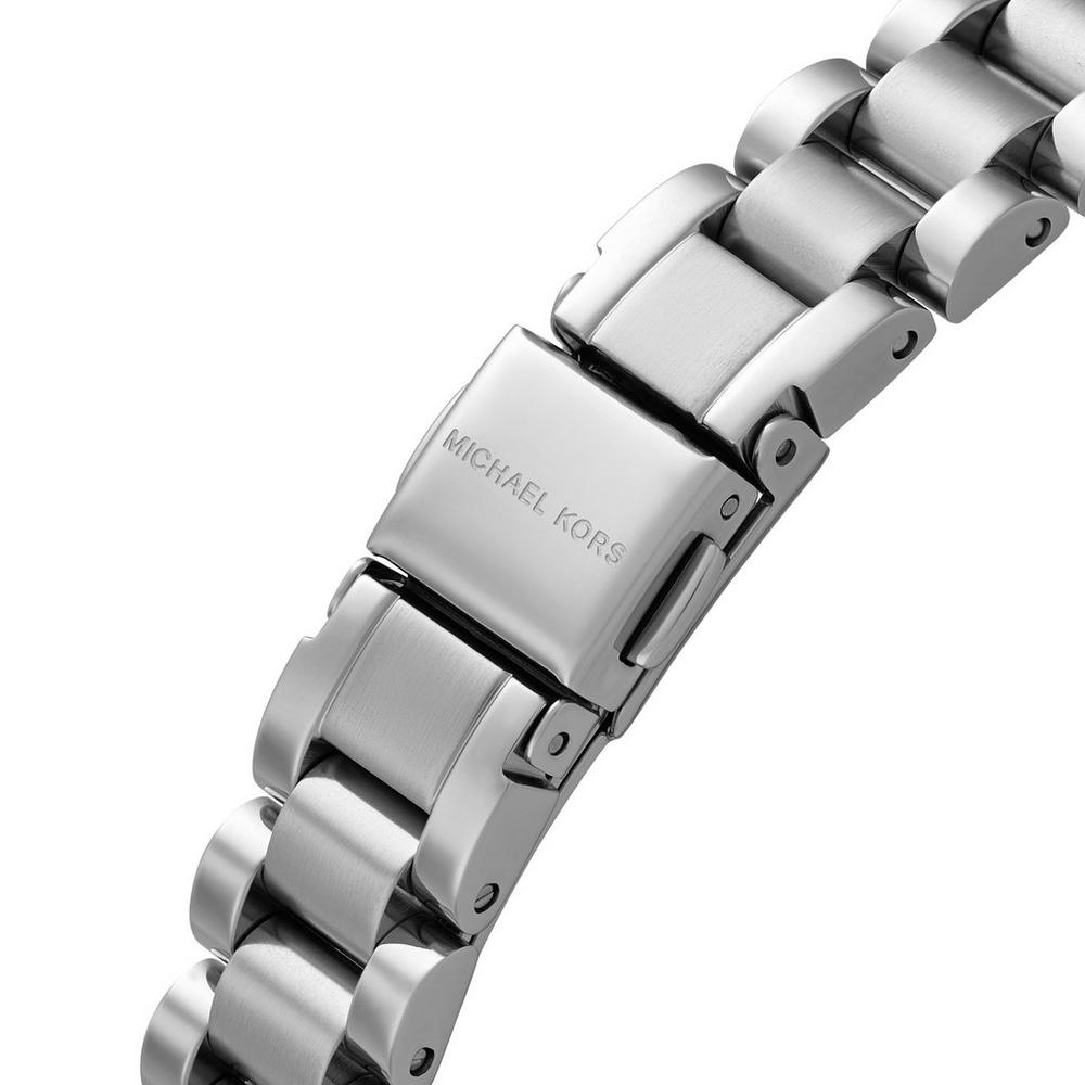 Micheal Kors Womens Lexington Stainless Steel Watch In Silver/Pink Dial