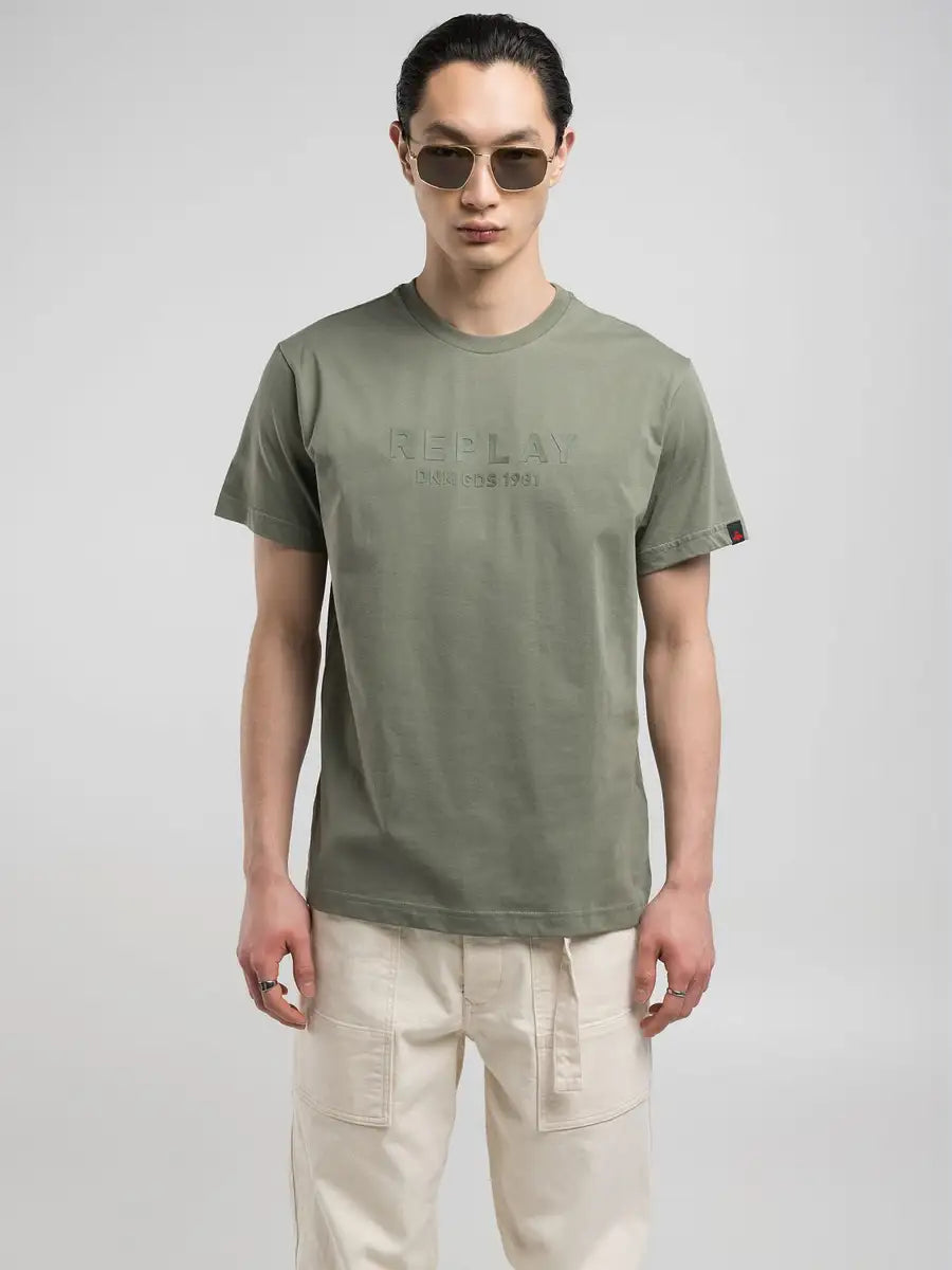 Replay M3043 2660 Crew-Neck Tshirt W/Lettering Prn