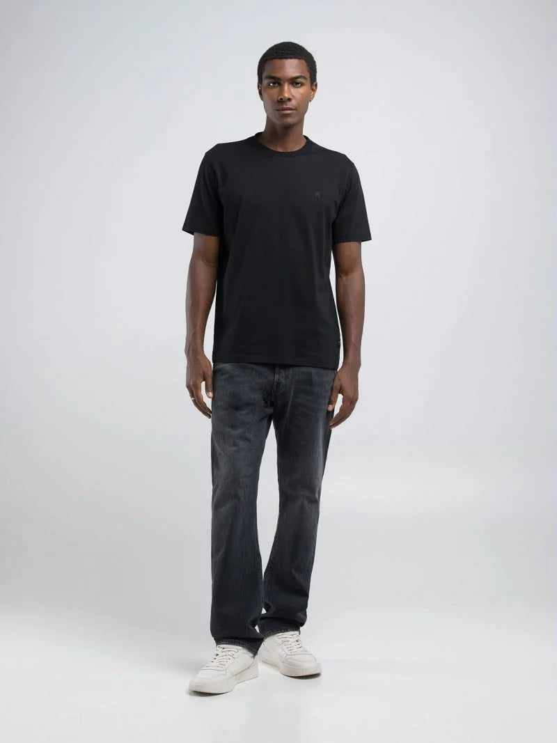 Replay Mens R Printed T-Shirt In Black