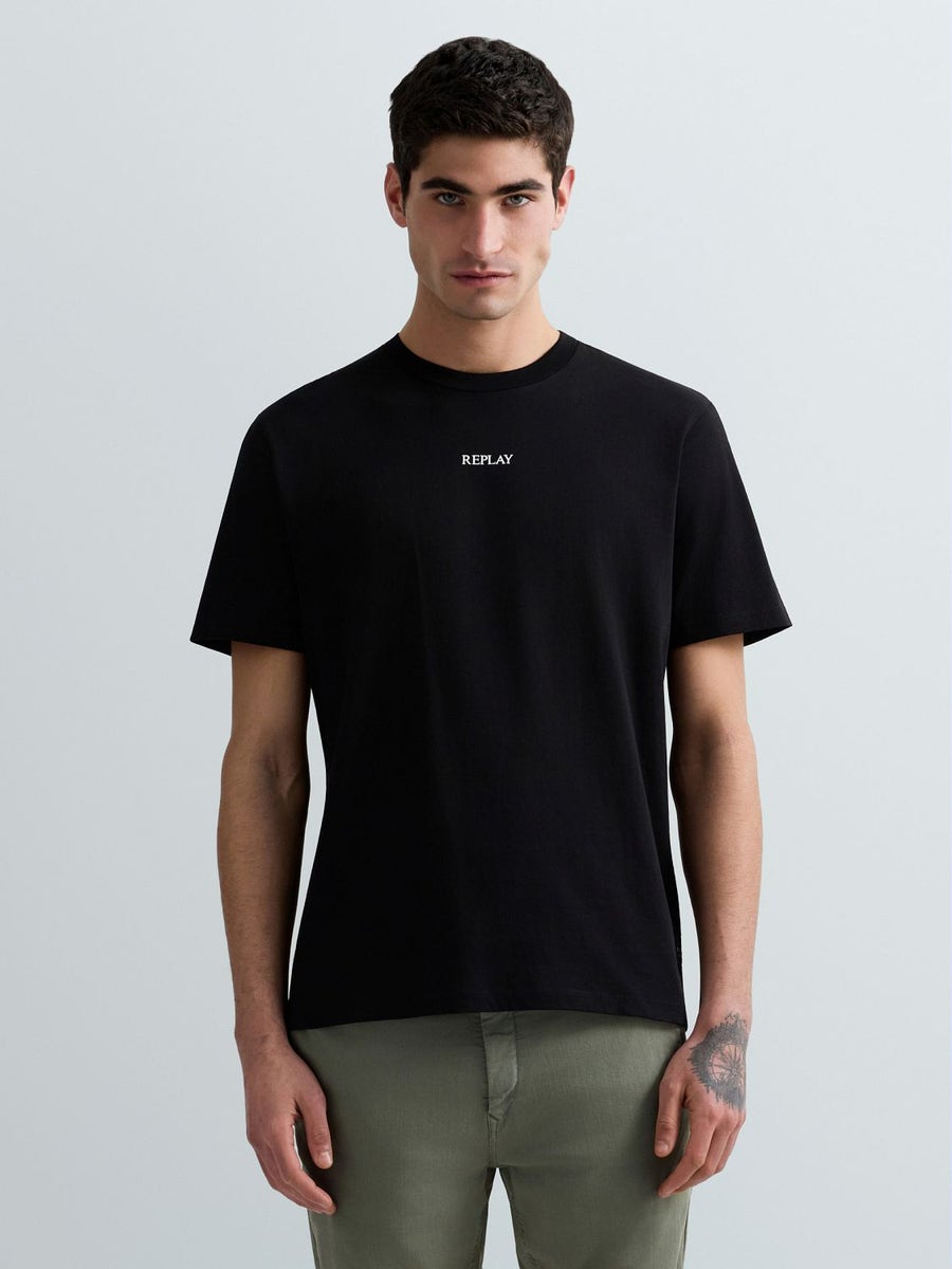 Replay Mens T-shirt With Lettering in Black