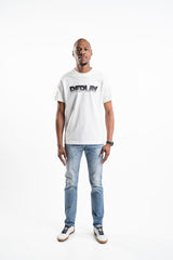 Replay M3134 2660 White Cotton T-Shirt With Faded Black Lettering