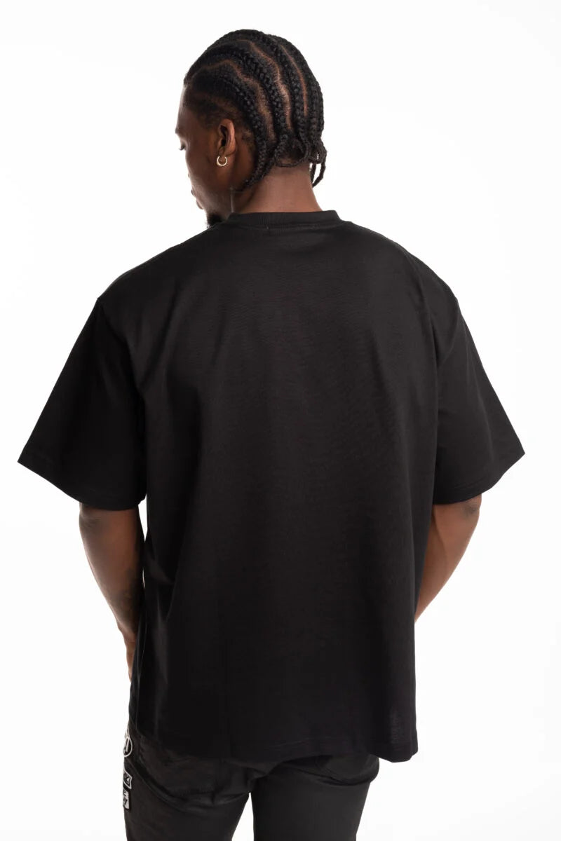 Replay Mens Centred R T-Shirt  In Black