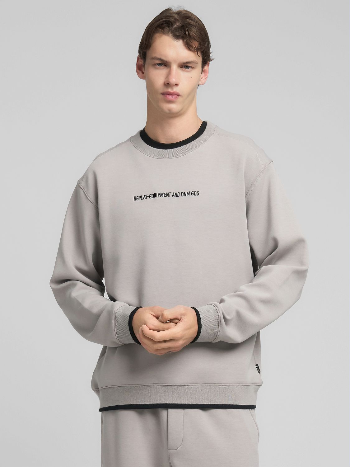 Replay Mens 589 Crew Neck Sweatshirt In Grey