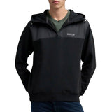 Replay Mens Half Zip Hoodie In Black