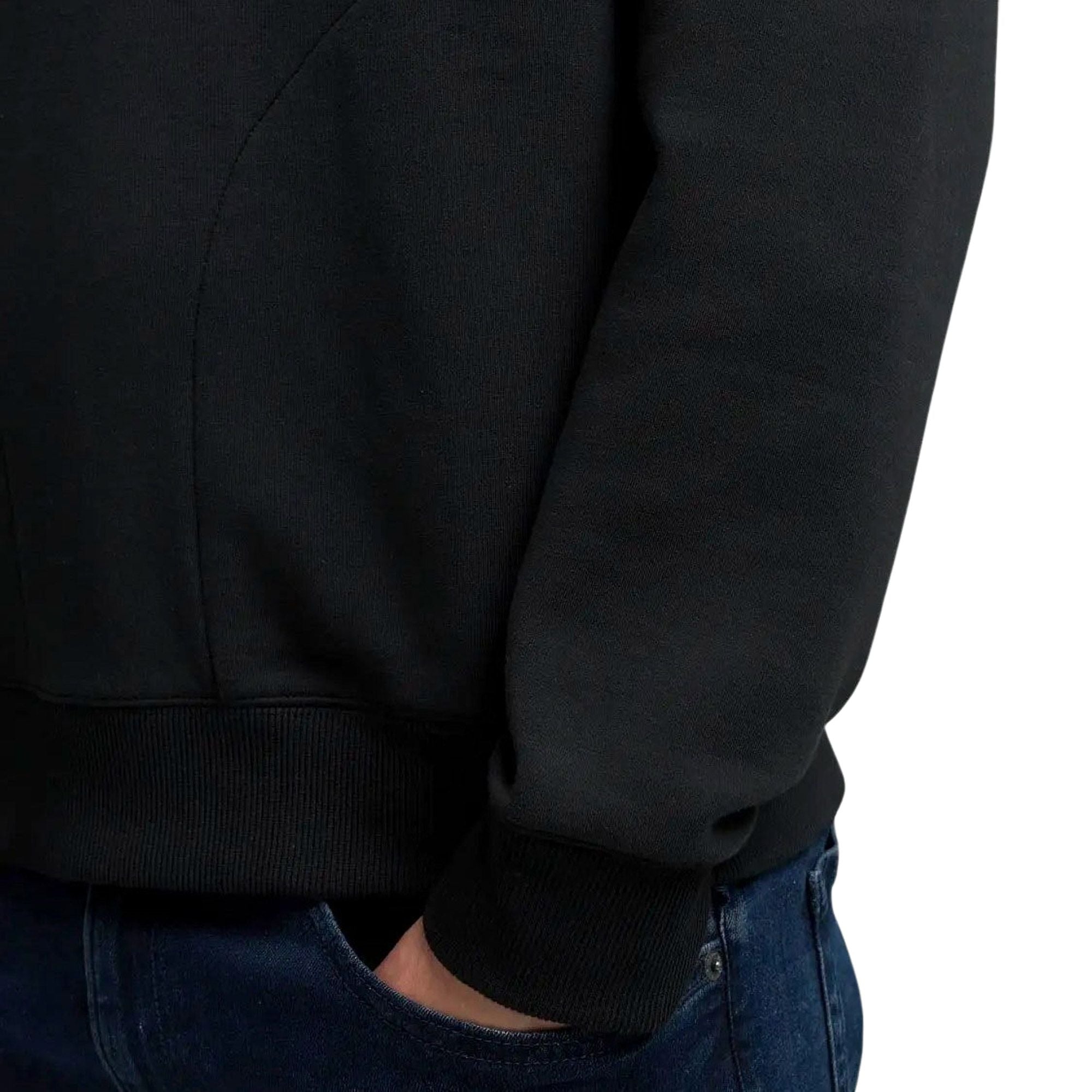 Replay Mens Half Zip Hoodie In Black