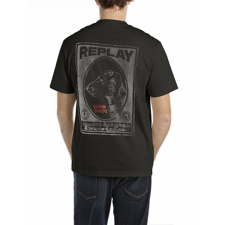 Replay Mens Printed T-shirt In Black